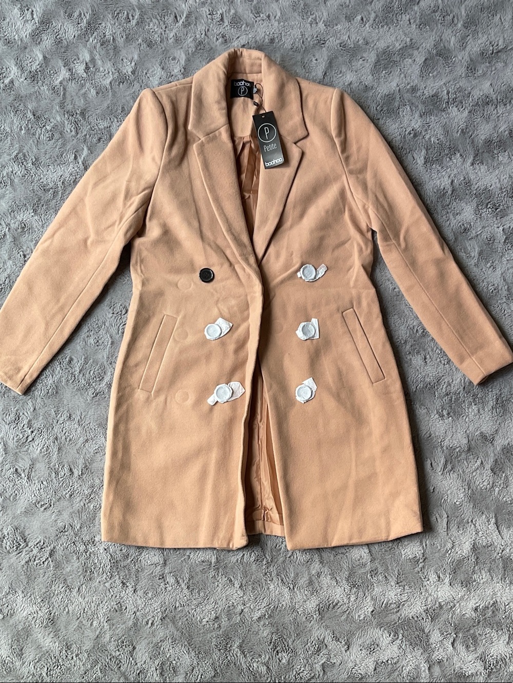 Tan Double-Breasted Pea Coat